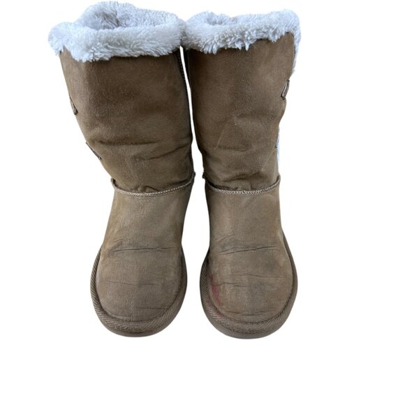 Girls Faux Suede Fur Tan Brown Boots Generic Unbranded Size 1 Winter Casual Warm - Picture 8 of 12